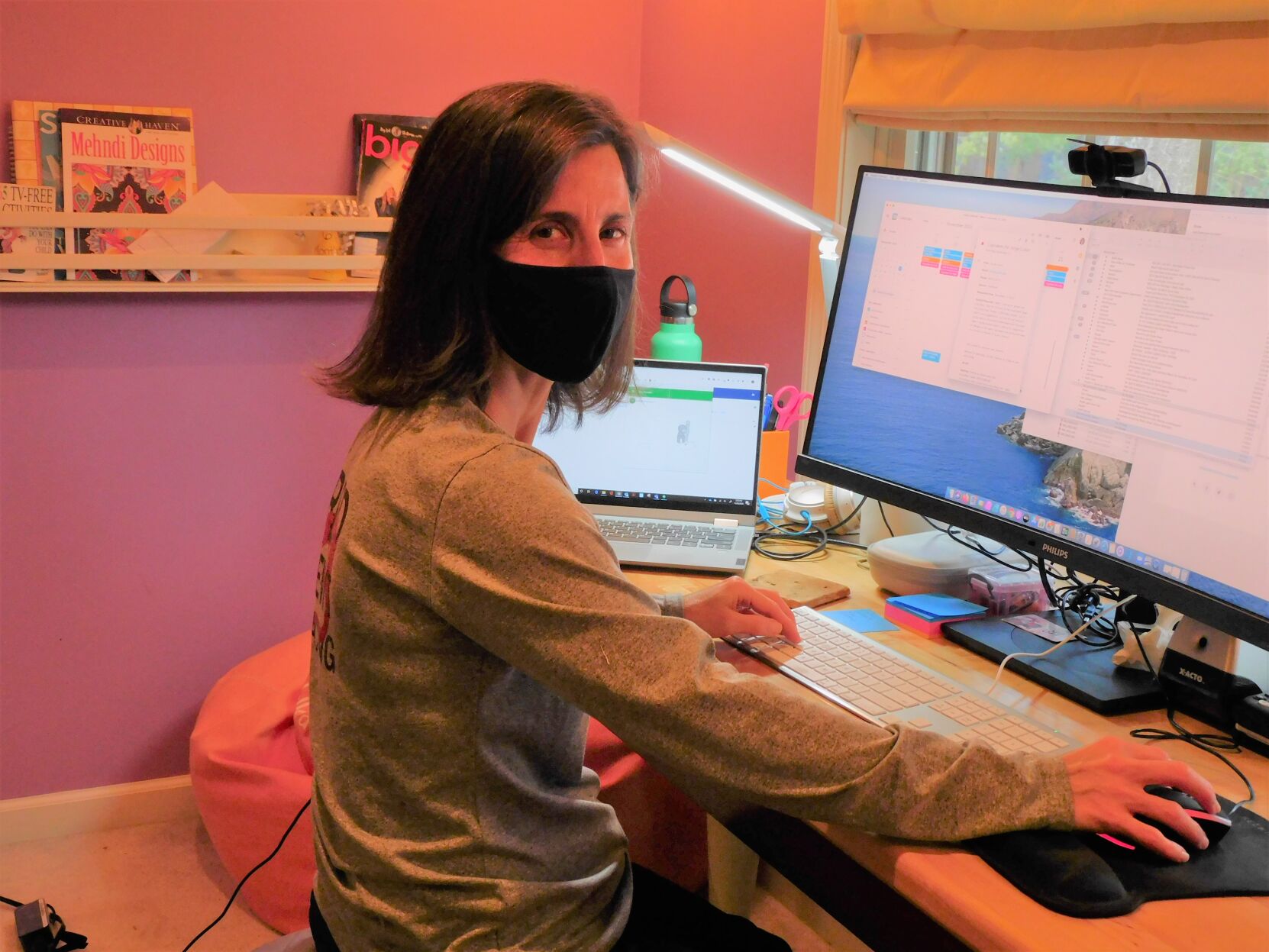 Russell I. Doig Middle School math teacher Amy Dawson has had to adjust to a new teaching schedule four times over the course of the last nine months while meeting district COVID-19 protocols.